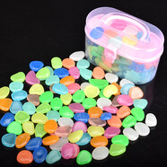 兒童寶石散珠diy夜光石塑料小石頭熒光飾品配件 手提盒+夜光石約100顆