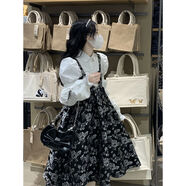 閃動少女春季新款ins時尚套裝復(fù)古花朵背帶裙女減齡連衣裙女學(xué)生束手襯衫 襯衫+裙子【套裝】 【現(xiàn)貨】 M