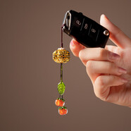 物藏堂 原創(chuàng  )柿柿如意柿葉有成鏤空香囊球吊墜情侶手機鑰匙扣隨身掛件可開(kāi)合可裝香丸可愛(ài)車(chē)內小飾品 金色燈籠+可發(fā)光柿子 掛件