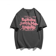 嬌茹妮100%純棉美式國潮寬松短袖T恤女ins2023年超火小眾設計感街頭上衣 深灰色（230克重磅純棉） L