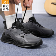 361°男鞋運動鞋男夏秋季跑步鞋網(wǎng)面男士學(xué)生鞋軟底健身跑休閑鞋子男 煙灰/曜石黑 (革面) 43