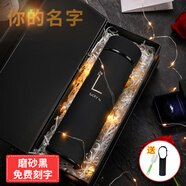 Diller迪樂貝爾 情侶保溫杯 姓氏保溫杯創(chuàng)意水杯情侶韓版咖啡杯 簡約大容量便攜磨砂杯 定制刻字 磨砂黑色姓名字母杯（備注刻什么字母）