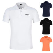 GOLF高爾夫短袖t恤男速干彈力golf球衣夏季透氣休閑運(yùn)動(dòng)裝男士 高貴白 M