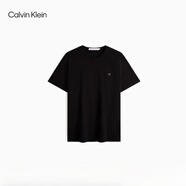 卡文克萊（Calvin Klein）Jeans夏季男裝休閑簡約ck字母刺繡純棉圓領(lǐng)短袖T恤J312240 099-黑色 M