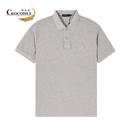 鱷魚(yú)恤（CROCODILE）男裝夏季時(shí)尚休閑經(jīng)典基礎款簡(jiǎn)約男士短袖polo衫多色順豐BA-53402 068中灰色 XL
