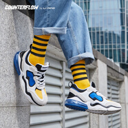 李寧（LI-NING）休閑鞋男鞋COUNTERFLOW源新款NEON氣墊減震休閑運(yùn)動(dòng)鞋男AGCP117 標(biāo)準(zhǔn)白/晶藍(lán)色/標(biāo)準(zhǔn)黑-2 43.5