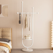 密林網(wǎng)紅衣帽架落地臥室家用室內簡(jiǎn)易金屬不占空間掛衣架輕奢立式衣架 升級置物白色衣架+白色大理石