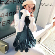 Radinka2024秋冬新款韓版修身高領(lǐng)針織連衣裙女中長(zhǎng)款小香風(fēng)A字毛衣裙 白色 XL