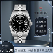 【二手99新】帝舵（Tudor）王子型 男士手表全自動(dòng)機(jī)械 瑞表 狗牙精鋼/間金 18K黃金日歷功能 36mm黑色面盤76214-0016 單表