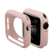 例米適用apple watch9/8/7保護套蘋果手表6/5代Ultra1/2代手表表殼iPhone watch8硅膠防摔防刮軟殼 淺粉色(糖果軟殼) 【S10代】46mm