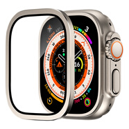例米適用AppleWatchUltra3鋼化膜蘋(píng)果手表保護殼鋁合金邊框一體高清玻璃原機金屬Ultra2代防摔套防窺膜 一片裝原機色鋁合金邊框一體高清鋼化膜 Apple Watch Ultra1/2代4