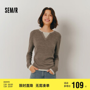 森馬（Semir）森馬毛衣女短款假兩件含羊毛針織衫24冬新款保暖內(nèi)搭109724107015