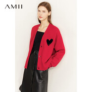 AMII開(kāi)學(xué)季換新裝【商場(chǎng)同款】秋季新款馬海毛毛衣女慵懶風(fēng)寬松羊毛針 紅色12270479 S