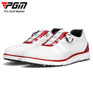 PGM 新款 高爾夫男鞋 男士防水鞋子 旋轉(zhuǎn)鞋帶golf球鞋輕便 XZ164-白紅色 41