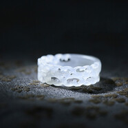 春龍 精美玉白玉貔貅戒指 和田玉扳指 男女款玉指環(huán)玉介子 鏤空淺色 默認