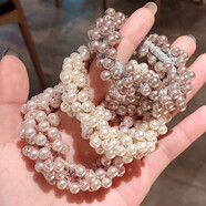 艾梵妮發(fā)圈韓國新款發(fā)圈發(fā)繩皮套清新發(fā)圈扎頭發(fā)頭飾發(fā)飾品頭繩女 珍珠3件套