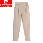 皮爾卡丹（pierre cardin）毛呢褲子女2024秋冬新款高腰顯瘦蘿卜褲寬松西褲小腳休閑哈倫褲女