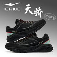 鴻星爾克（ERKE）老爹鞋男鞋2025新款夏季皮面防水跑步鞋網(wǎng)面透氣軟底休閑運(yùn)動(dòng)鞋子 正黑/碳灰【天驕網(wǎng)面】 44