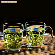 鷗欣 進口玻璃茶杯耐熱帶把泡茶杯家用待客水杯加厚大容量喝綠茶杯 利歐把杯320ml+時尚把杯315ml