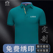 柚衫 高端polo定制短袖t恤衫工作服訂做團(tuán)體服刺繡翻領(lǐng)工服社團(tuán)定做廣告文化衫印logo 高端藍(lán)綠 XXL