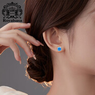 Royal sasa皇家莎莎藍(lán)色水晶耳釘耳環(huán)女潮小眾設(shè)計(jì)高級感輕奢網(wǎng)紅ins耳飾品