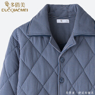 多俏美睡衣男士冬季加厚保暖純棉夾棉秋冬款全棉男款三層加棉冬款家居服 Q16003-套裝 L （建議體重110-140斤）