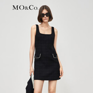 MO&Co.秋季肌理感短款連衣裙法式高級感修身顯瘦MBB3DRST19moco 黑色 S 160