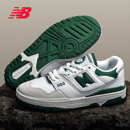 NEW BALANCE  NB550 官方板鞋男鞋女鞋情侶復古低幫百搭潮鞋休閑運動鞋 白色/淺灰/墨綠 BB550WT1 42.5 (腳長27cm)