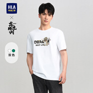 海瀾之家（HLA）短袖T恤男龍騰九州IP系列短袖男夏 米白花紋L0 165/84A(S)  推薦57-62kg