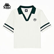 Kappa卡帕背靠背短袖polo衫24新款夏半袖撞色t恤女款K0E42PD02D 韓國白-012 M