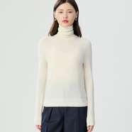 阿瑪施（AMASS）女裝3D天衣無縫 高領(lǐng)針織打底羊毛衫毛衣女5399777 奶油白 L (4碼)