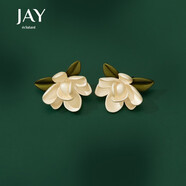 Jay 2025新款潮梔子花耳釘女花朵耳飾耳環(huán)送女友生日禮物