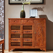 皇印 紅木家具非洲花梨（學(xué)名：刺猬紫檀）鞋柜鞋架實(shí)木玄關(guān)客廳家具門(mén)廳多層柜2310