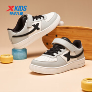 特步（XTEP）兒童童鞋男女童小白鞋兒童運動(dòng)板鞋百搭時(shí)尚休閑學(xué)生板鞋 帆白/煙霧灰 35 碼