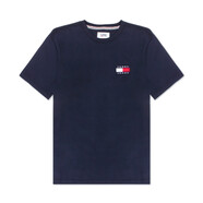 Tommy Hilfiger湯米 希爾費(fèi)格男士新款休閑簡約左胸logo短袖T恤Z奢侈品潮牌 410藏藍(lán)色 L