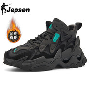 吉普森 吉普森歐洲站潮牌厚底老爹鞋復古工裝靴街頭休閑運動(dòng)鞋男H205X H205X全黑加絨 43