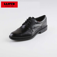 利來（LLOYD）進口德國手工拋光亮面皮半布洛克牛皮 商務(wù)精正裝鞋10363男鞋皮鞋 黑色 40