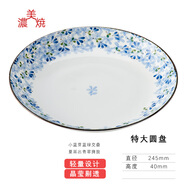 可可屋日本進(jìn)口美濃燒光峰輕量設計萌芽系列日式餐具釉下彩飯碗面碗湯碗 MEBUK80  圓盤(pán)(特大)