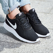 NIKE耐克女鞋休閑鞋新款tanjun透氣輕便網(wǎng)面跑步 R 812655-011黑+白 36.5