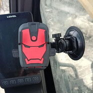 車(chē)載手機支架吸盤(pán)式汽車(chē)前擋玻璃手機架大貨車(chē)挖掘機鏟車(chē)裝載車(chē)挖土機拖拉機收割機架子通用多功能吸盤(pán)支架 紅色金剛俠面板-9厘米大吸盤(pán)