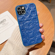 適用iPhone13Pro手機殼小羊皮招財貓?zhí)O果12ProMax創(chuàng)意11/XS保護套 藍色 6P