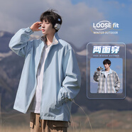 Foss Phil夾克外套男士春秋季2025年新款休閑戶外雙面穿日系工裝外套情侶裝 JKCY-CYJK9600月光藍(lán) XL 【140斤-165斤】