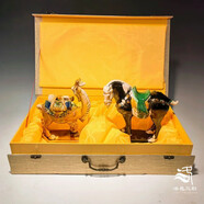 唐三彩馬擺件禮盒洛邑三彩陶瓷對(duì)駝博物館文創(chuàng)河南特產(chǎn)紀(jì)念禮 小號(hào)黑馬+橙駝(禮盒裝) 馬高21長(zhǎng)