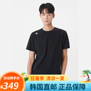 迪桑特T恤男女情侶基礎(chǔ)款Tough小標(biāo)時尚休閑運(yùn)動速干彈性舒適圓領(lǐng)短袖 黑色BLK0 S 女款85