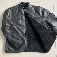 羊皮襖特戰防寒服羊皮皮毛一體外套男寬松真羊皮內膽羊毛棉襖女中老年綿羊皮上衣加厚冬天冷庫保暖大棉衣 黑色 3XL 建議體重165-185
