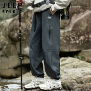 JEEP SPIRIT吉普工裝褲男春夏季韓版休閑褲子男士束腳褲男 深灰 2XL