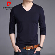皮爾卡丹國際品牌七分袖男士純色全棉汗衫雞心V領(lǐng)上衣百搭打底衫可外穿秋冬衣內衣服保羅針織衫速干吸汗透氣 1899藏青 175/XL/115