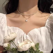 栢啟歆珍珠項鏈鎖骨鏈ins風(fēng)女士輕奢高級小眾甜美百搭吊墜搭配禮服 珍珠鎖骨鏈【雙層】