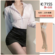 職業(yè)裝女裝套裝時(shí)尚氣質(zhì)性感職業(yè)裝女裝套裝斬制服性 感內(nèi)衣書OL教師包臀裙情器大碼情卻套裝 【【套裝【上衣+短裙】+白色蕾絲絲襪】】 【【XL】】