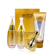 愛潤妍化妝玻尿酸補水保濕水乳面膜精華液護膚五件套裝 金色【補水保濕五件套】保濕面霜